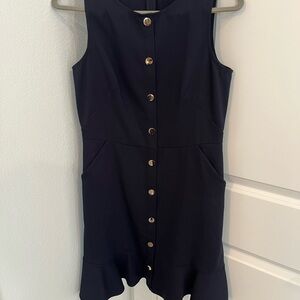 LOFT Navy Button-Down Mini Dress